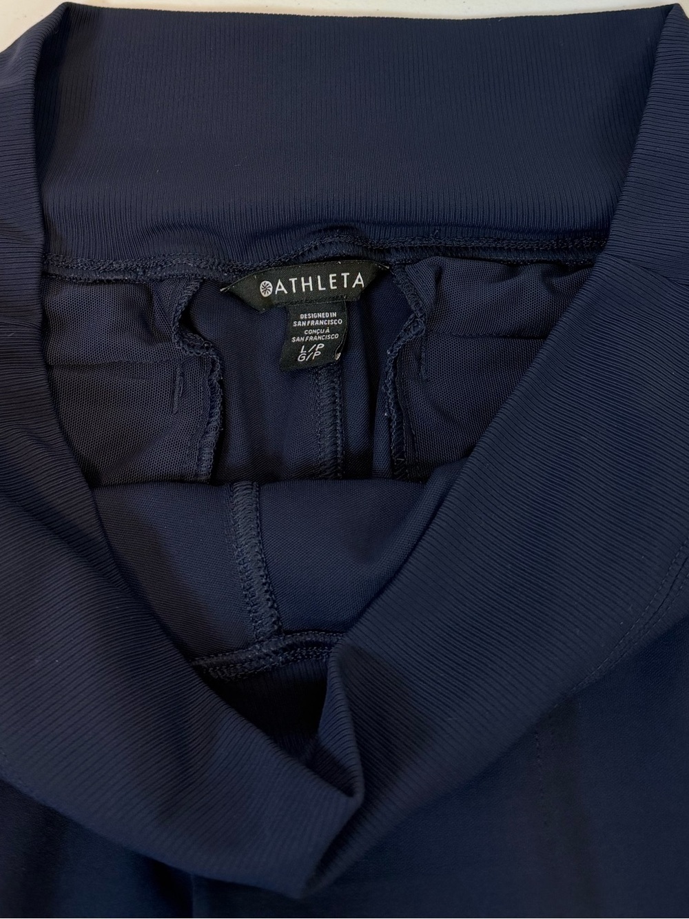 Athleta Venice High Rise Navy Track Jogger Pants Stretch Women’s Large Petite - Picture 5 of 8